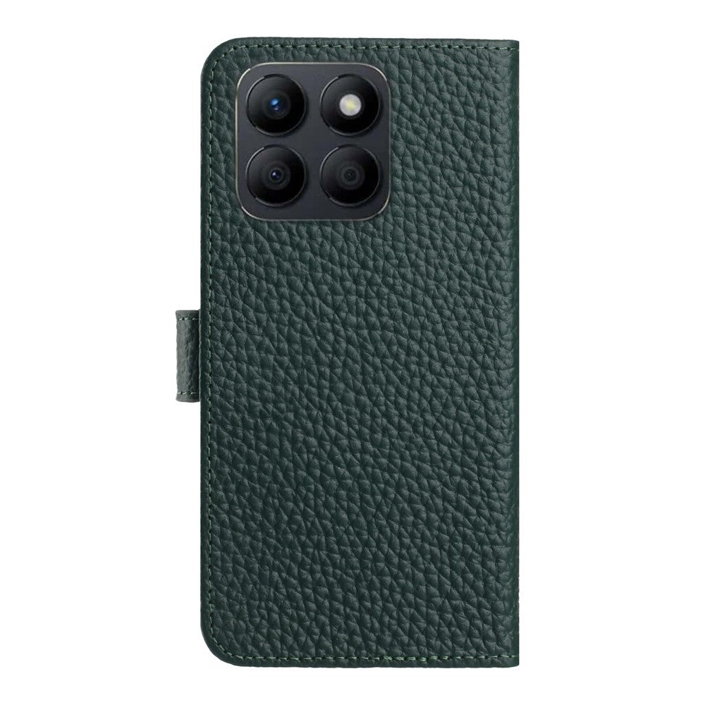 Til Honor X8c 4G Etui Pung Stand Litchi Tekstur Ægte Ko Læder Flip Telefon Cover