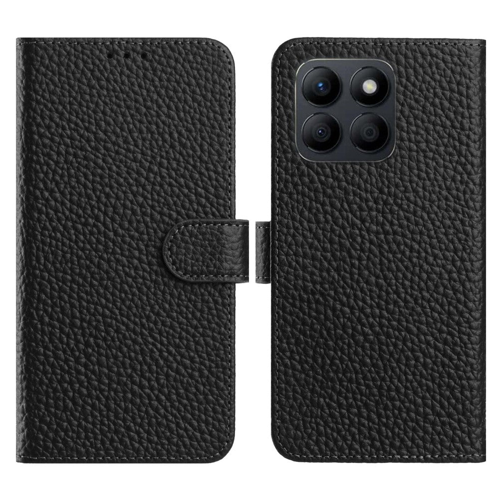 Til Honor X8c 4G Etui Pung Stand Litchi Tekstur Ægte Ko Læder Flip Telefon Cover
