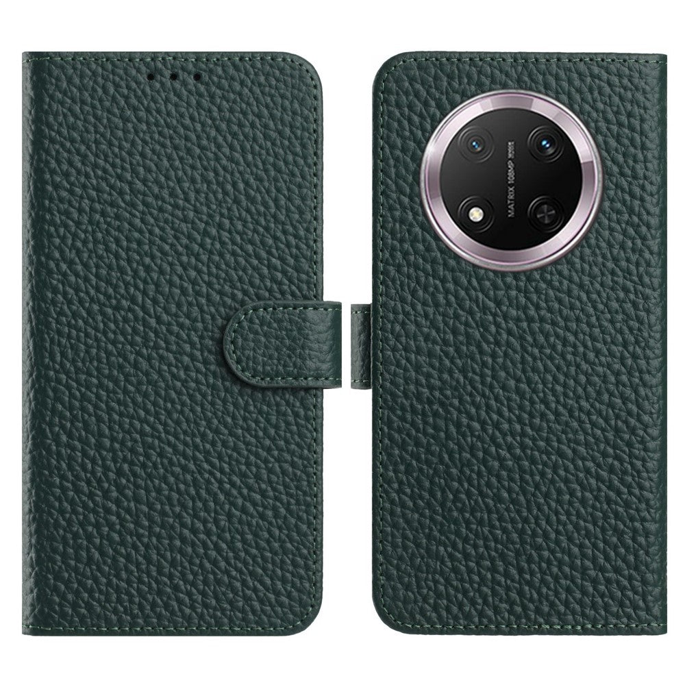 For Honor Magic7 Lite 5G / X9c 5G / X60 Pro 5G Case Wallet Stand Litchi Texture Genuine Cow Leather Flip Phone Cover