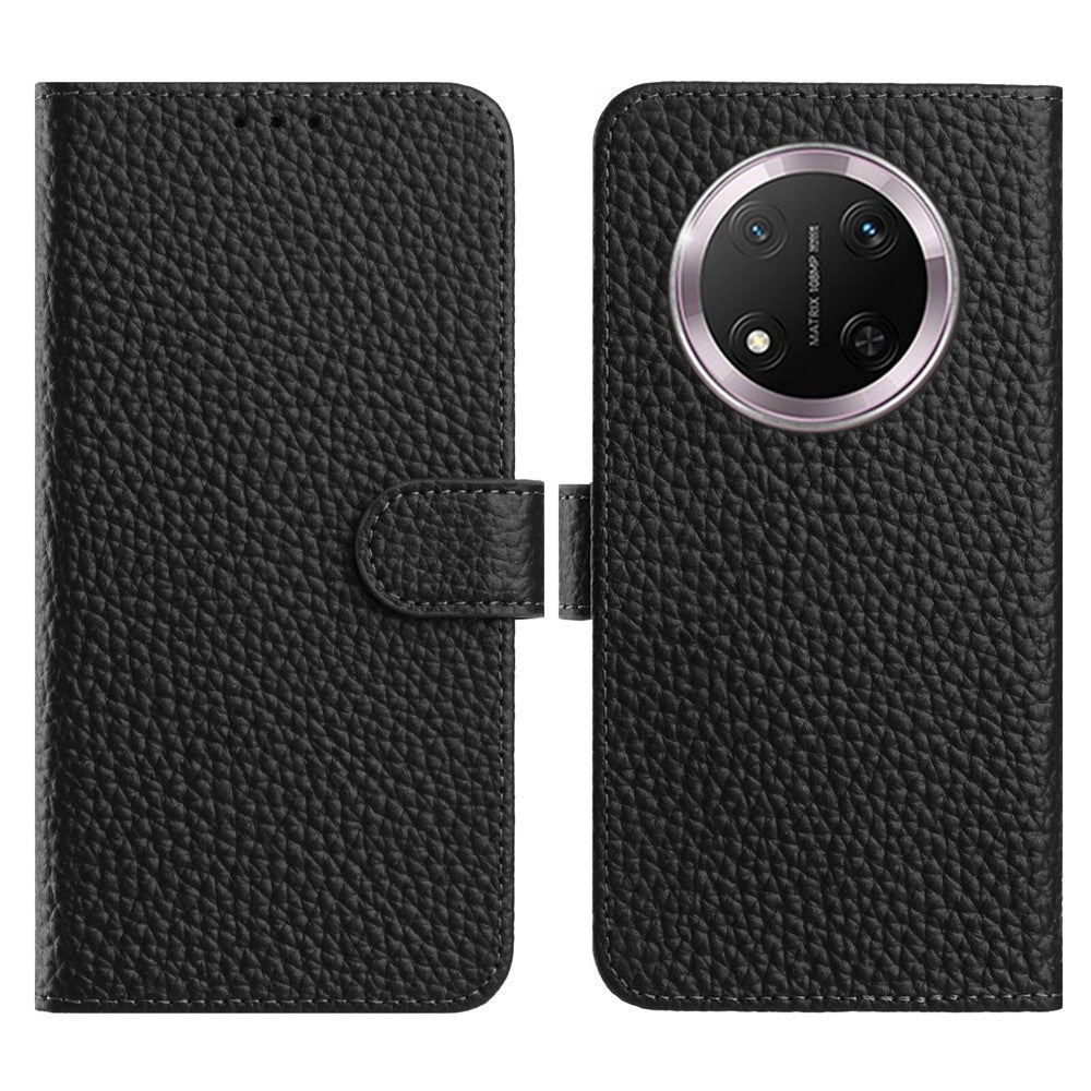 For Honor Magic7 Lite 5G / X9c 5G / X60 Pro 5G Case Wallet Stand Litchi Texture Genuine Cow Leather Flip Phone Cover