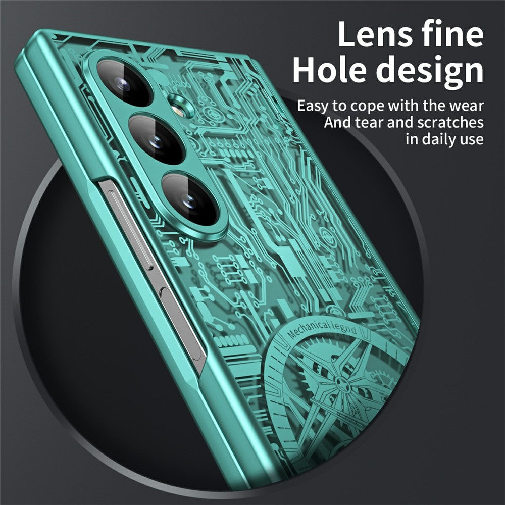 For Samsung Galaxy Z Fold7 5G Case Mechanical Legend Electroplating PC Phone Cover