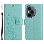 For Honor 400 Pro 5G (Global) Læder Pung Etui Sommerfugleblomst Præget Telefoncover med Rem