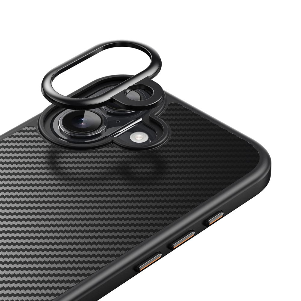 For iPhone 17 Magnetic Case Compatible with MagSafe Carbon Fiber Texture PC + TPU Cover