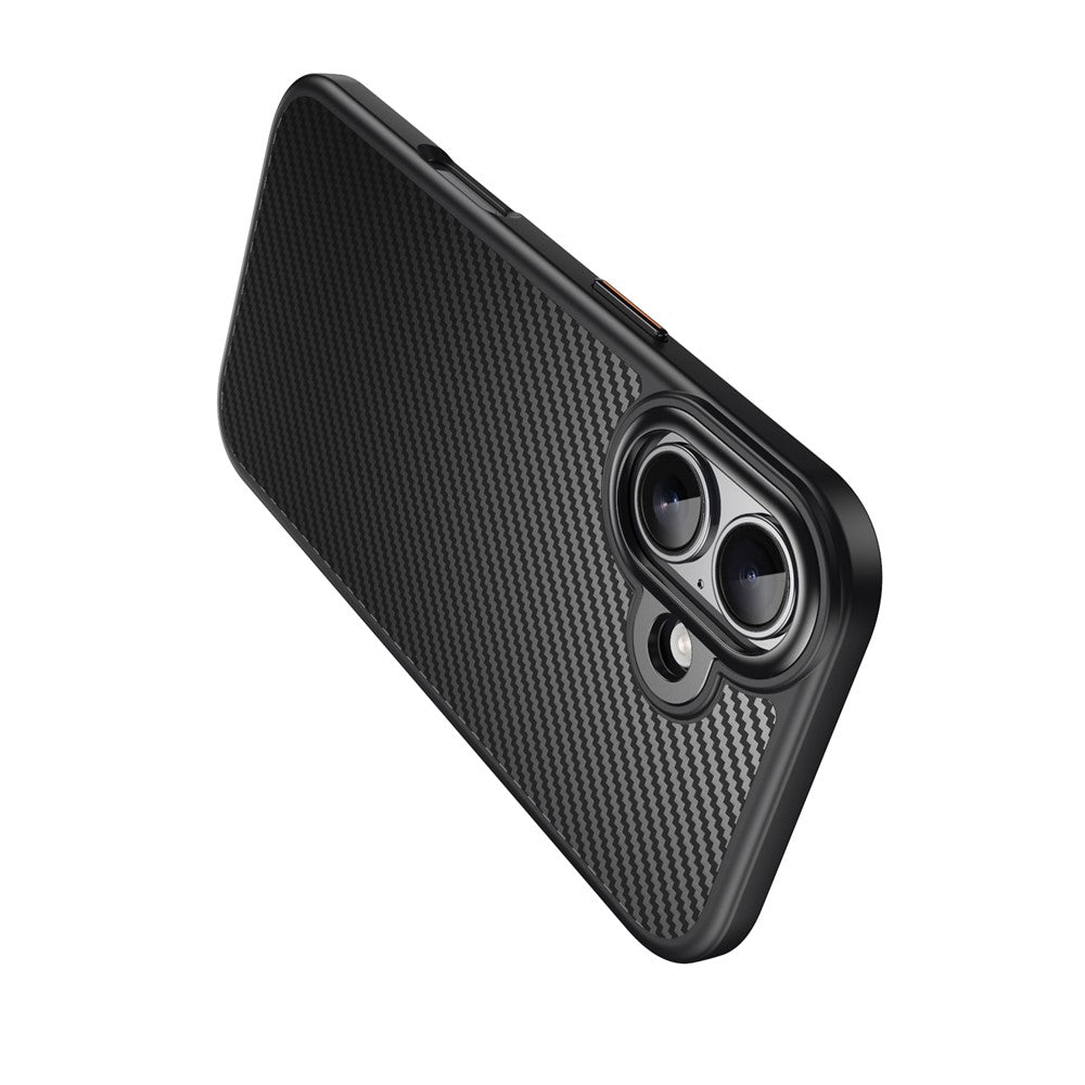 For iPhone 17 Magnetic Case Compatible with MagSafe Carbon Fiber Texture PC + TPU Cover