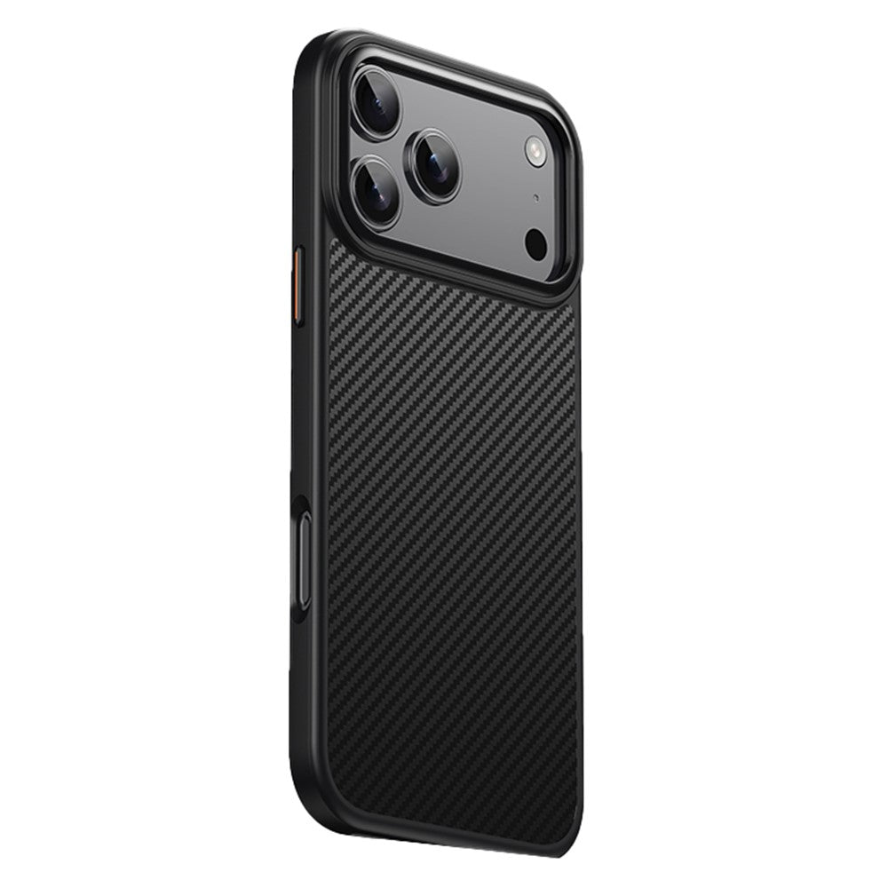 Til iPhone 17 Pro magnetisk cover kompatibelt med MagSafe kulfiberstruktur PC + TPU cover