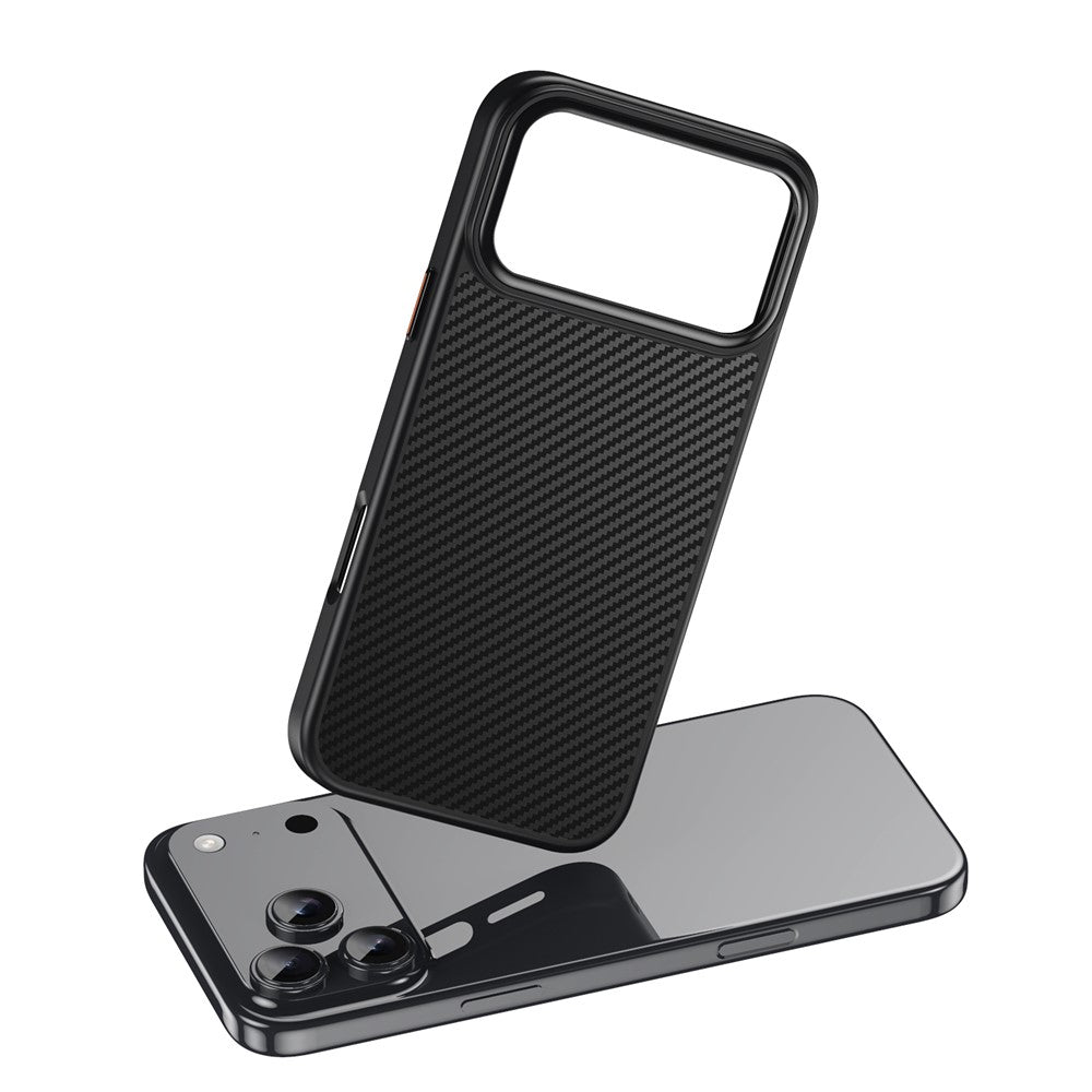 For iPhone 17 Pro Magnetic Case Compatible with MagSafe Carbon Fiber Texture PC + TPU Cover