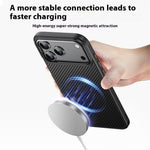 For iPhone 17 Pro Magnetic Case Compatible with MagSafe Carbon Fiber Texture PC + TPU Cover