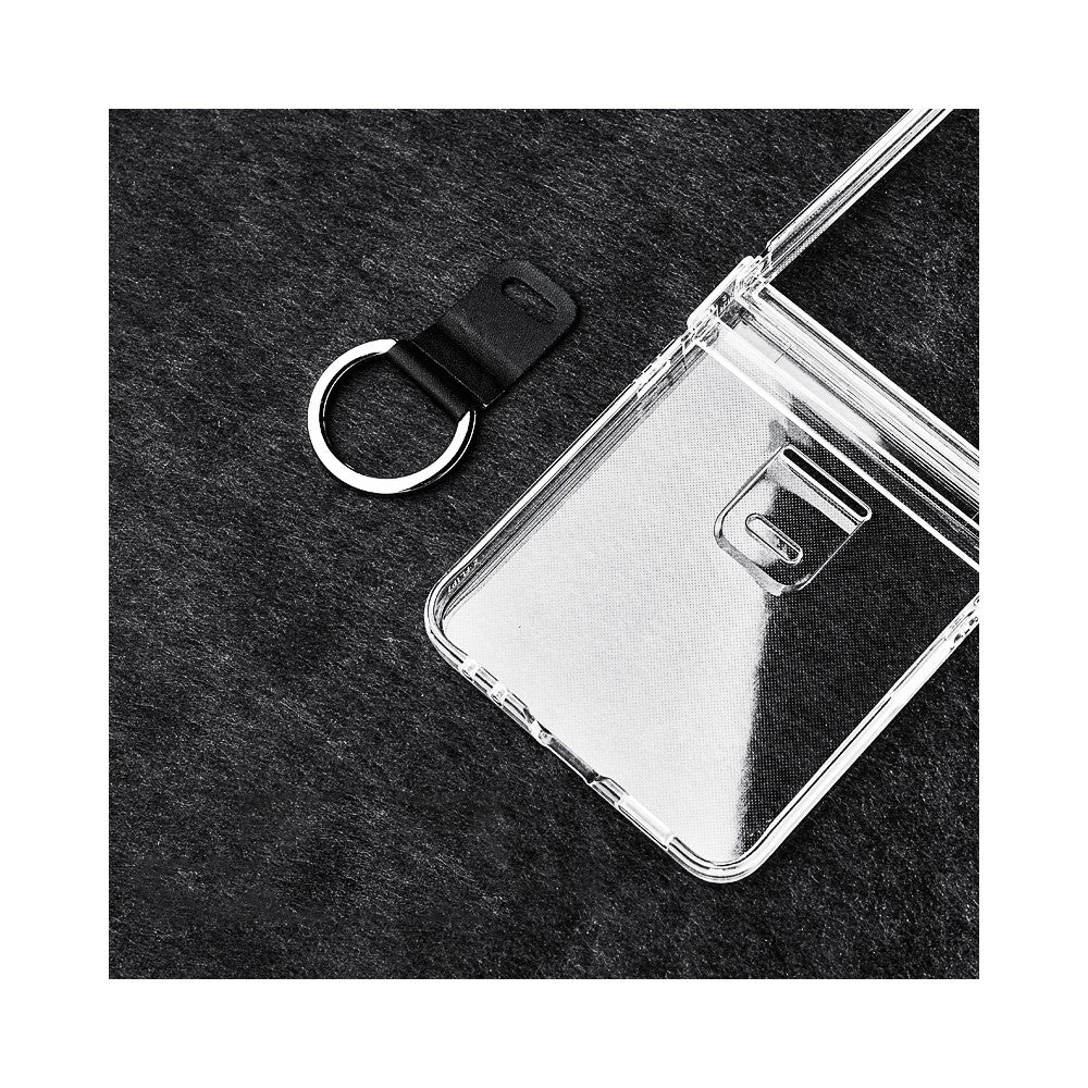 For Samsung Galaxy Z Flip7 5G Case Hinge Protection PC Clear Shockproof Phone Cover with Finger Ring