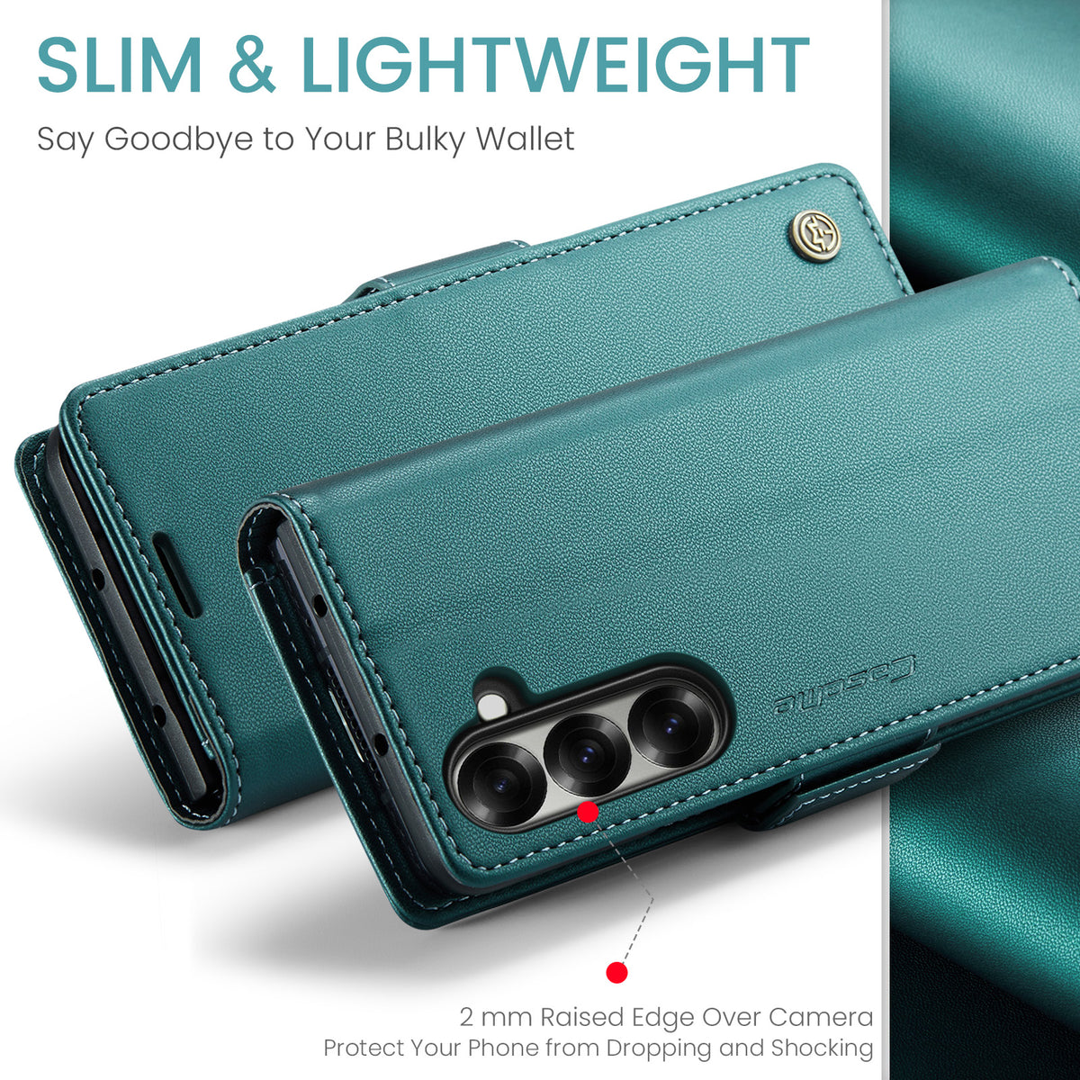 CASEME Til Samsung Galaxy Z Fold7 5G Cover 023 Series RFID-blokerende læderpung stativ telefoncover