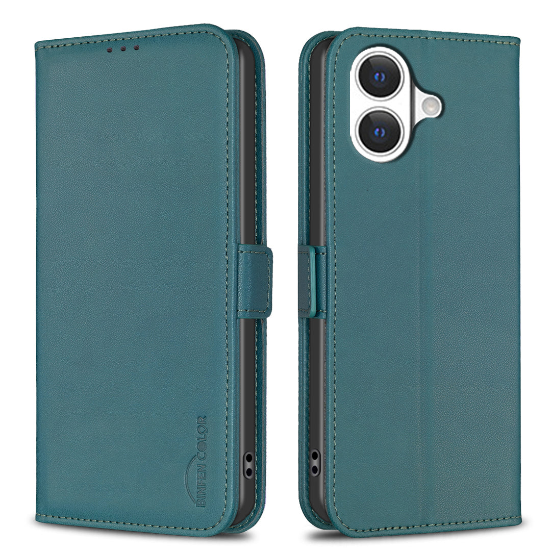 BINFEN COLOR til iPhone 17 etui BF31 PU-læder flip-etui til telefonpung