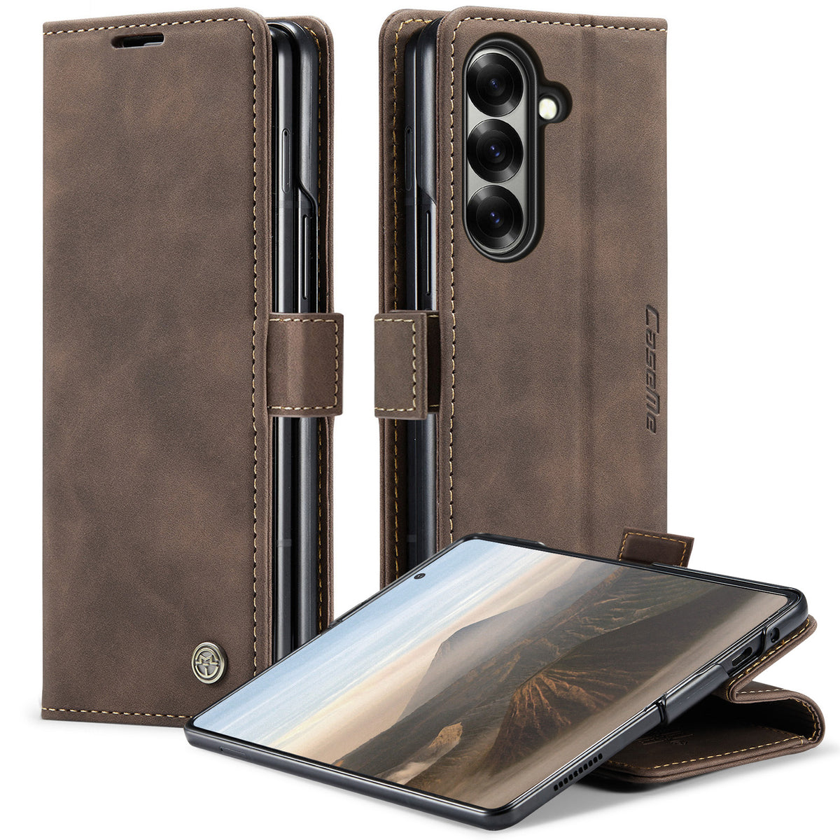 CASEME For Samsung Galaxy Z Fold7 5G Wallet Case  013 Series PU Leather Phone Cover Stand