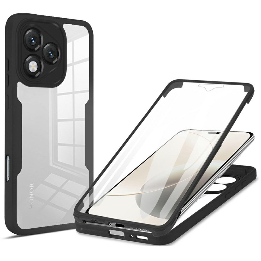 For Honor 400 Lite 5G Case Acrylic + TPU Clear Phone Cover with PET Screen Film