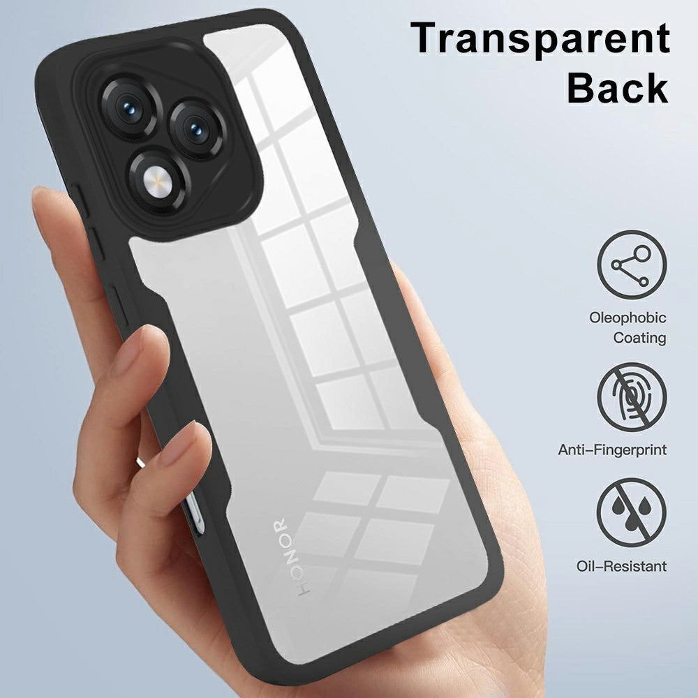 For Honor 400 Lite 5G Case Acrylic + TPU Clear Phone Cover with PET Screen Film