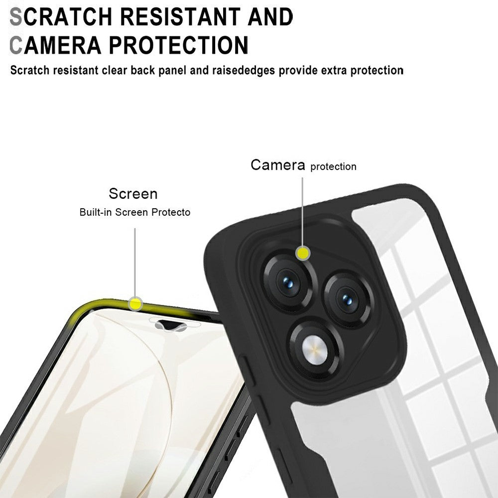 For Honor 400 Lite 5G Case Acrylic + TPU Clear Phone Cover with PET Screen Film