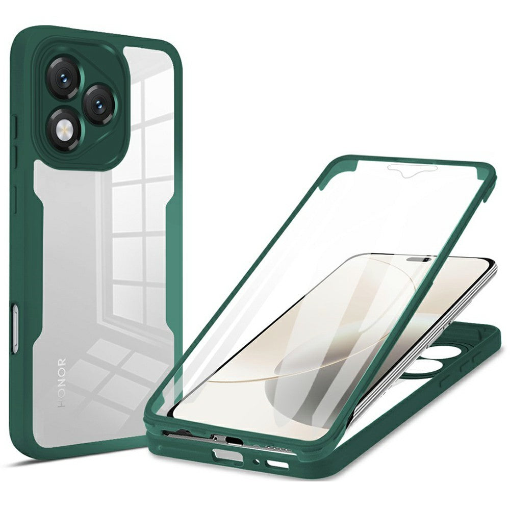 For Honor 400 Lite 5G Case Acrylic + TPU Clear Phone Cover with PET Screen Film