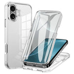 Til iPhone 17 Etui TPU-ramme Klart akrylbagside Telefoncover med PET-film