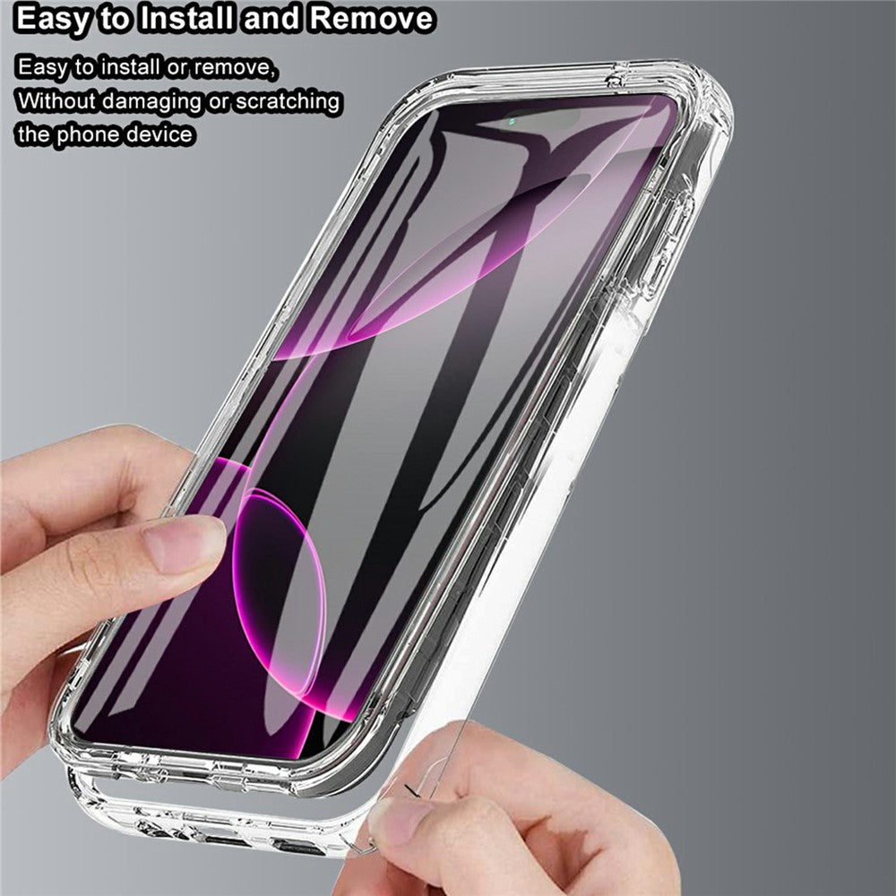 Til iPhone 17 Etui TPU-ramme Klart akrylbagside Telefoncover med PET-film