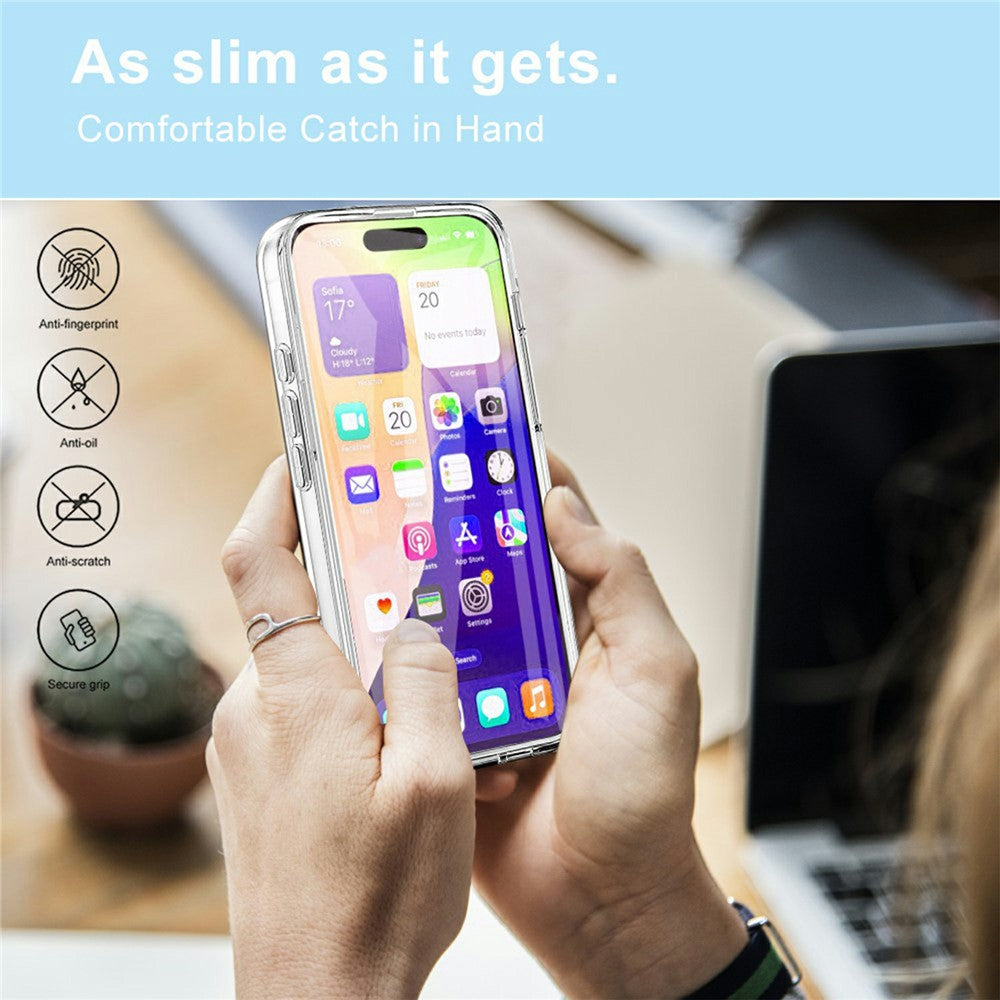 For iPhone Air Case TPU Frame Clear Acrylic Back Phone Cover with PET Film