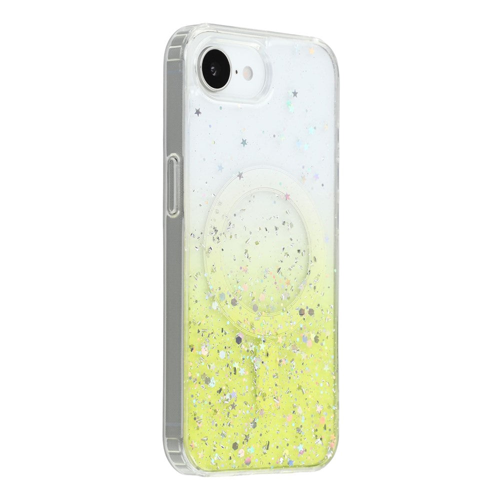 Til iPhone 17e / 16e cover, kompatibelt med MagSafe Sparkle Epoxy TPU + akryltelefoncover