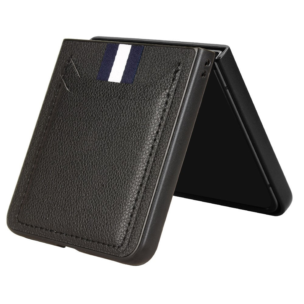 For Samsung Galaxy Z Flip7 5G Case Card Holder Litchi Texture Leather + PC Phone Cover