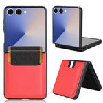 For Samsung Galaxy Z Flip7 5G Case Card Holder Litchi Texture Leather + PC Phone Cover