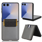 For Samsung Galaxy Z Flip7 5G Case Card Holder Litchi Texture Leather + PC Phone Cover