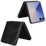 Til Samsung Galaxy Z Flip7 5G Etui Krokodillemønstret Læderbelagt Hard PC Telefoncover