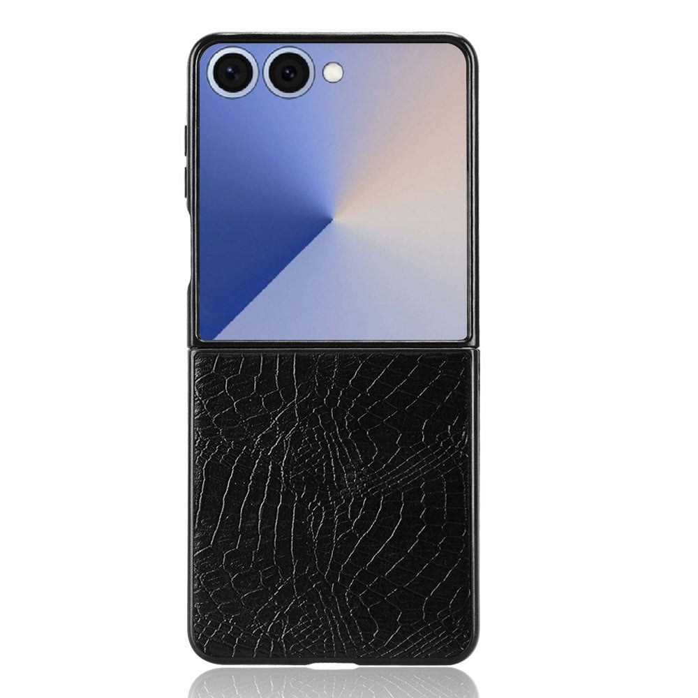 Til Samsung Galaxy Z Flip7 5G Etui Krokodillemønstret Læderbelagt Hard PC Telefoncover
