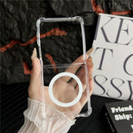 For Samsung Galaxy Z Flip7 5G Case Clear Acrylic Back Phone Cover Magnetic Case