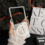For Samsung Galaxy Z Flip7 5G Case Clear Acrylic Back Phone Cover Magnetic Case
