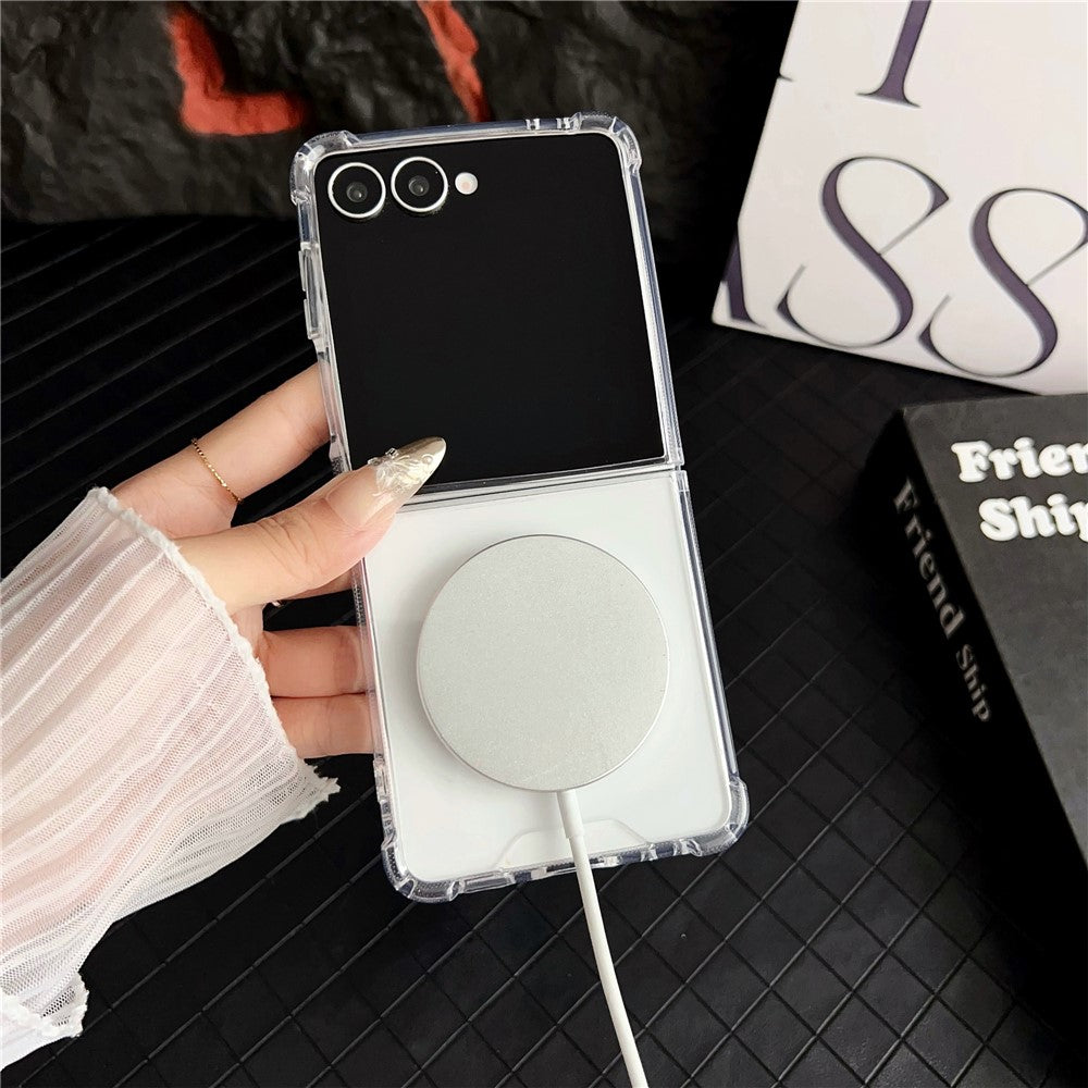 For Samsung Galaxy Z Flip7 5G Case Clear Acrylic Back Phone Cover Magnetic Case