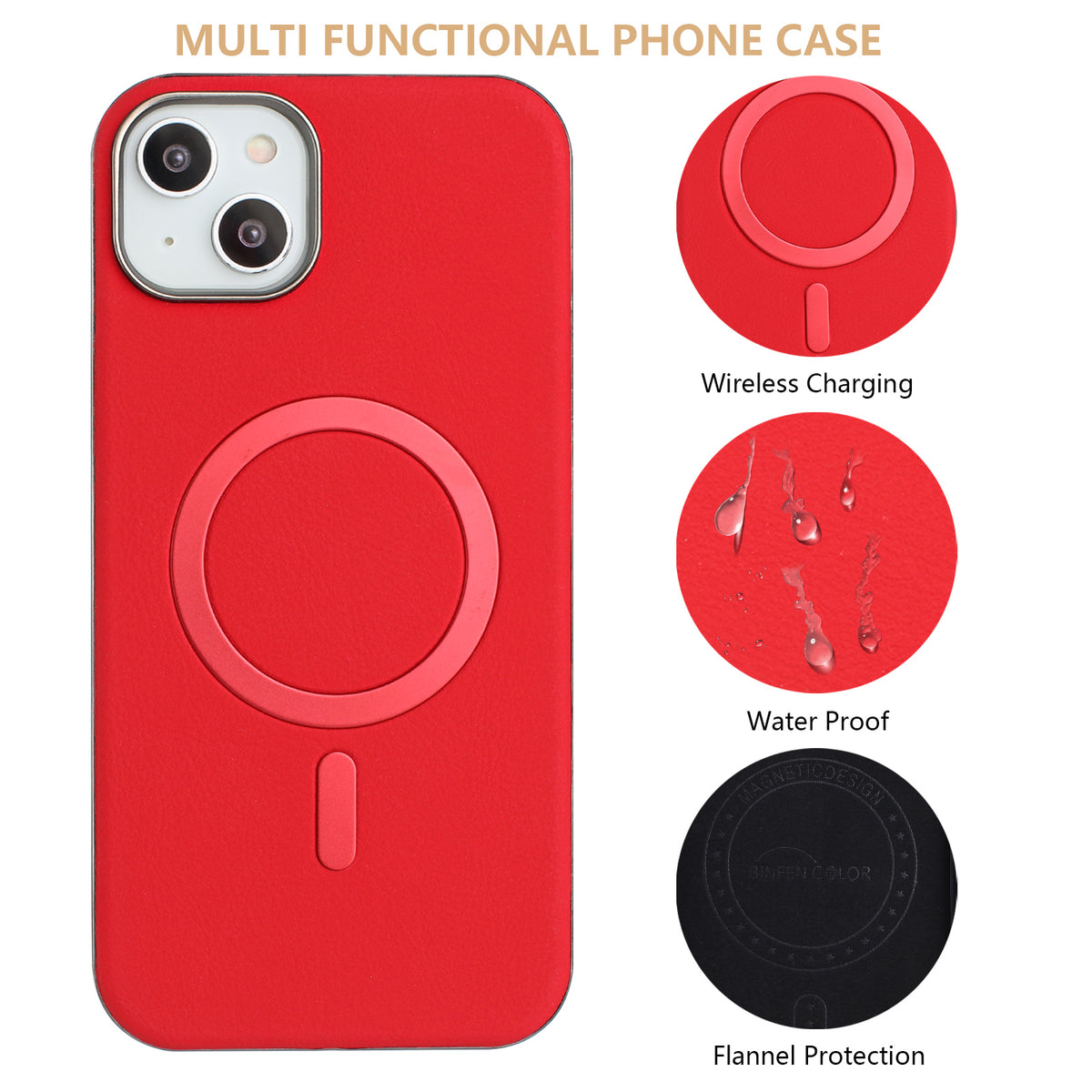 BINFEN COLOR For iPhone 14 Pro Max Case  BF40 Compatible with MagSafe Electroplated PU + TPU Phone Back Cover