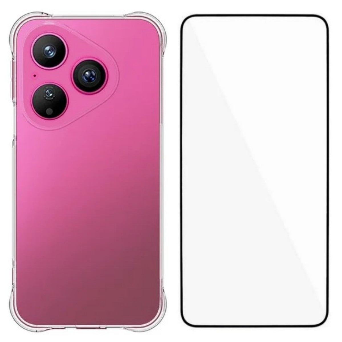 WANLONFENG För Huawei Pura 80 Skal WL-serien 2.0mm TPU mobilskal med Härdat Glasfilm