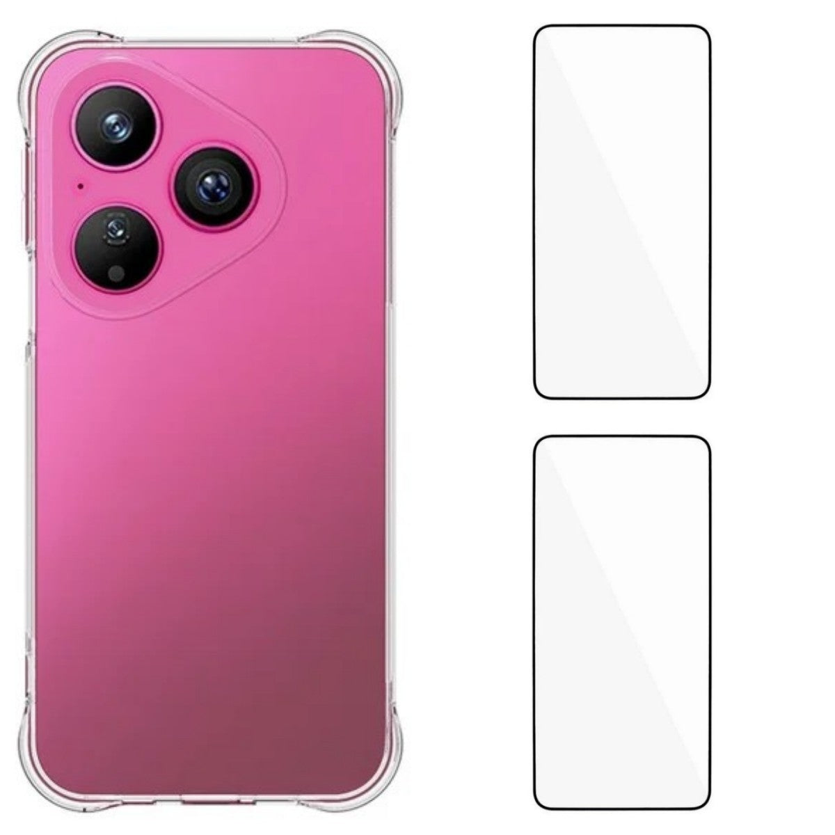 WANLONFENG För Huawei Pura 80 TPU-skal WL2-serien 2.0mm mobilskydd med 2 st. härdat glasfilm