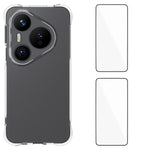 WANLONFENG For Huawei Pura 80 Pro / 80 Pro+ TPU Case  WL2 Series 2.0mm Phone Cover with 2Pcs Tempered Glass Films