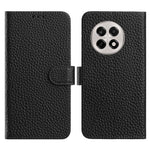 OnePlus 13 Plånboksfodral i Litchi-textur med äkta koläder och flipfodral