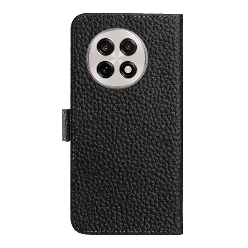 OnePlus 13 Plånboksfodral i Litchi-textur med äkta koläder och flipfodral