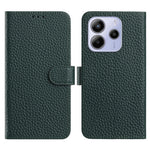 For Xiaomi Redmi Note 14 4G (164.84mm) Case Wallet Stand Litchi Texture Genuine Cow Leather Flip Phone Cover