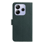 For Xiaomi Redmi Note 14 4G (164.84mm) Case Wallet Stand Litchi Texture Genuine Cow Leather Flip Phone Cover