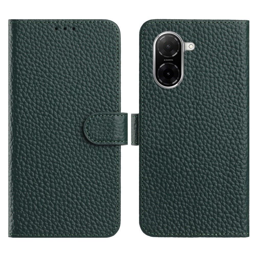 For Xiaomi Redmi A5 NFC (EU) (173.45mm) Case Wallet Stand Litchi Texture Genuine Cow Leather Flip Phone Cover