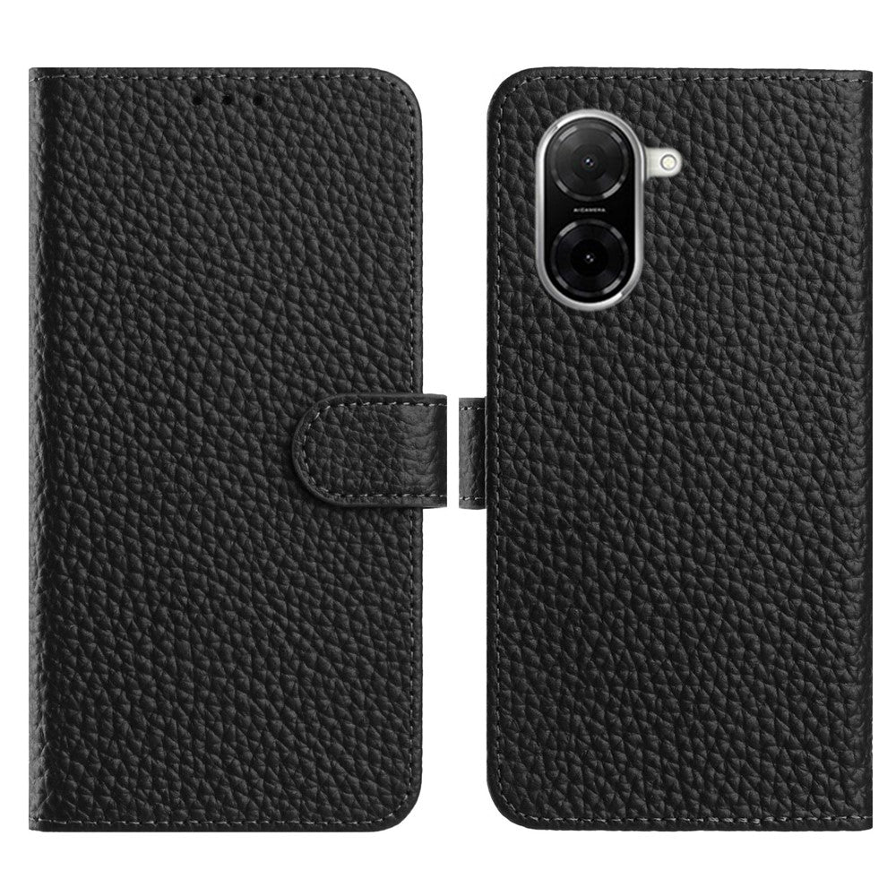 For Xiaomi Redmi A5 NFC (EU) (173.45mm) Case Wallet Stand Litchi Texture Genuine Cow Leather Flip Phone Cover