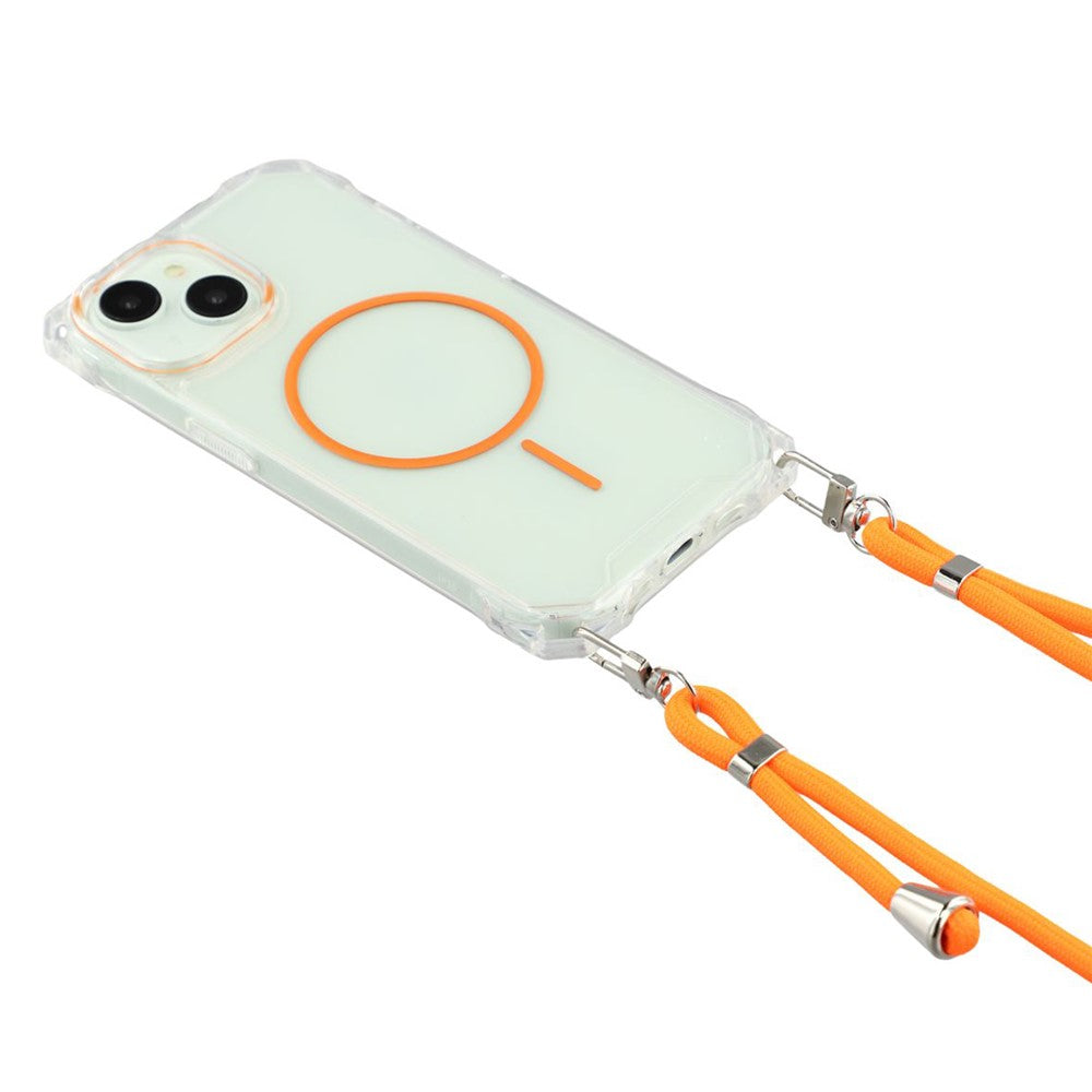 Til iPhone 15 Magnetisk Cover med Snor Faldsikker TPU + PC Telefon Bagcover