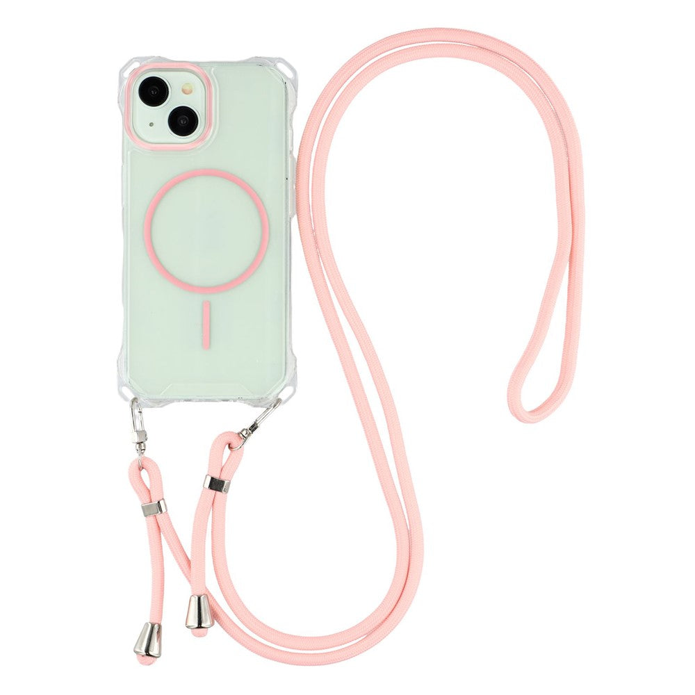 Til iPhone 15 Magnetisk Cover med Snor Faldsikker TPU + PC Telefon Bagcover