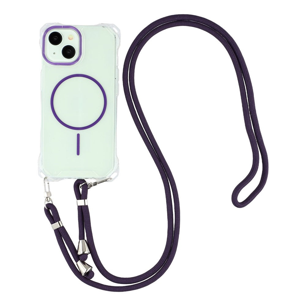 Til iPhone 15 Magnetisk Cover med Snor Faldsikker TPU + PC Telefon Bagcover