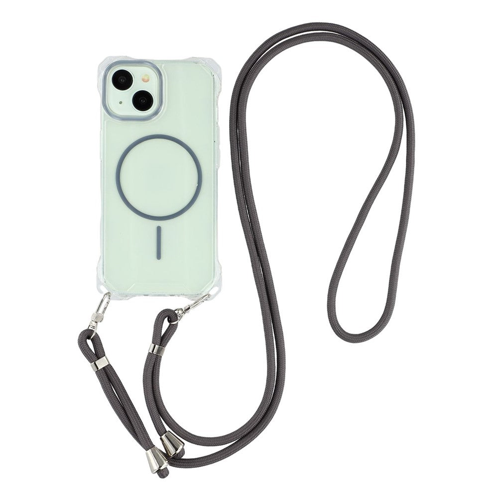 Til iPhone 15 Magnetisk Cover med Snor Faldsikker TPU + PC Telefon Bagcover
