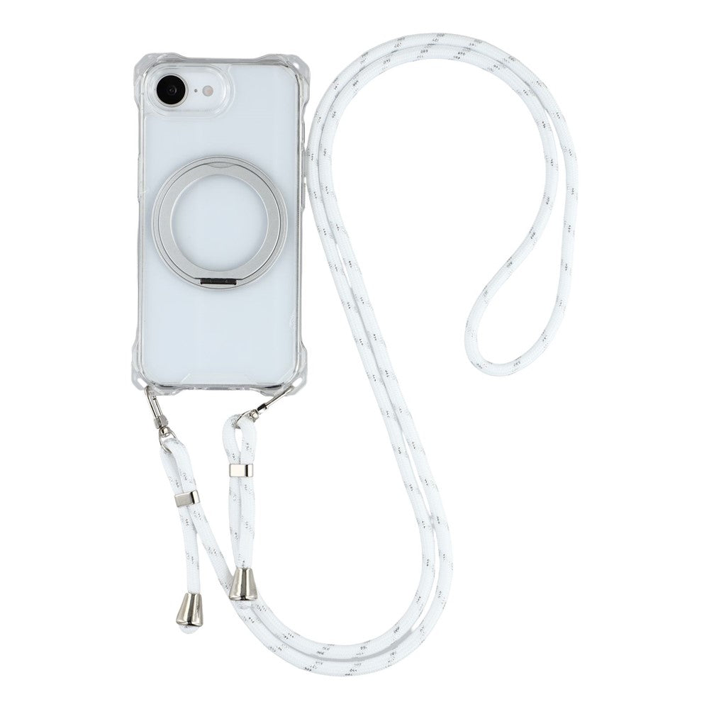Til iPhone 17e / 16e Magnetisk cover med ringholder TPU + PC telefoncover med snor