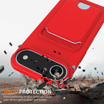 For iPhone Air Case Liquid Silicone Card Holder Back Phone Cover with Lanyard