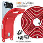 For iPhone Air Case Liquid Silicone Card Holder Back Phone Cover with Lanyard
