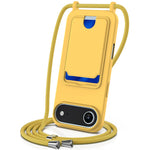 For iPhone Air Case Liquid Silicone Card Holder Back Phone Cover with Lanyard
