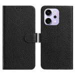 For Oppo Reno14 Pro 5G (Global) Case Wallet Stand Litchi Texture Genuine Cow Leather Flip Phone Cover
